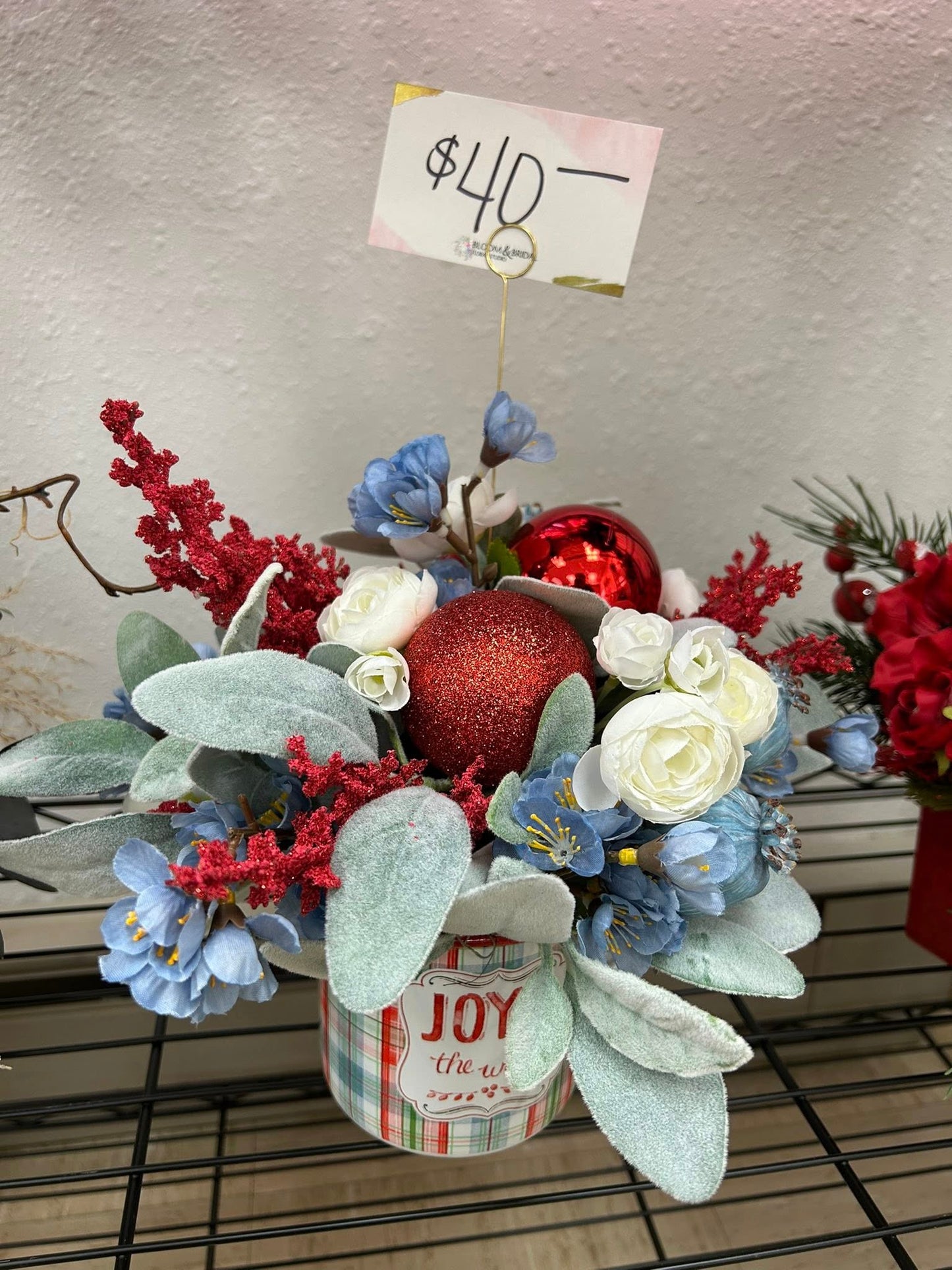 "Joy to the World" Coffee Mug Arrangement