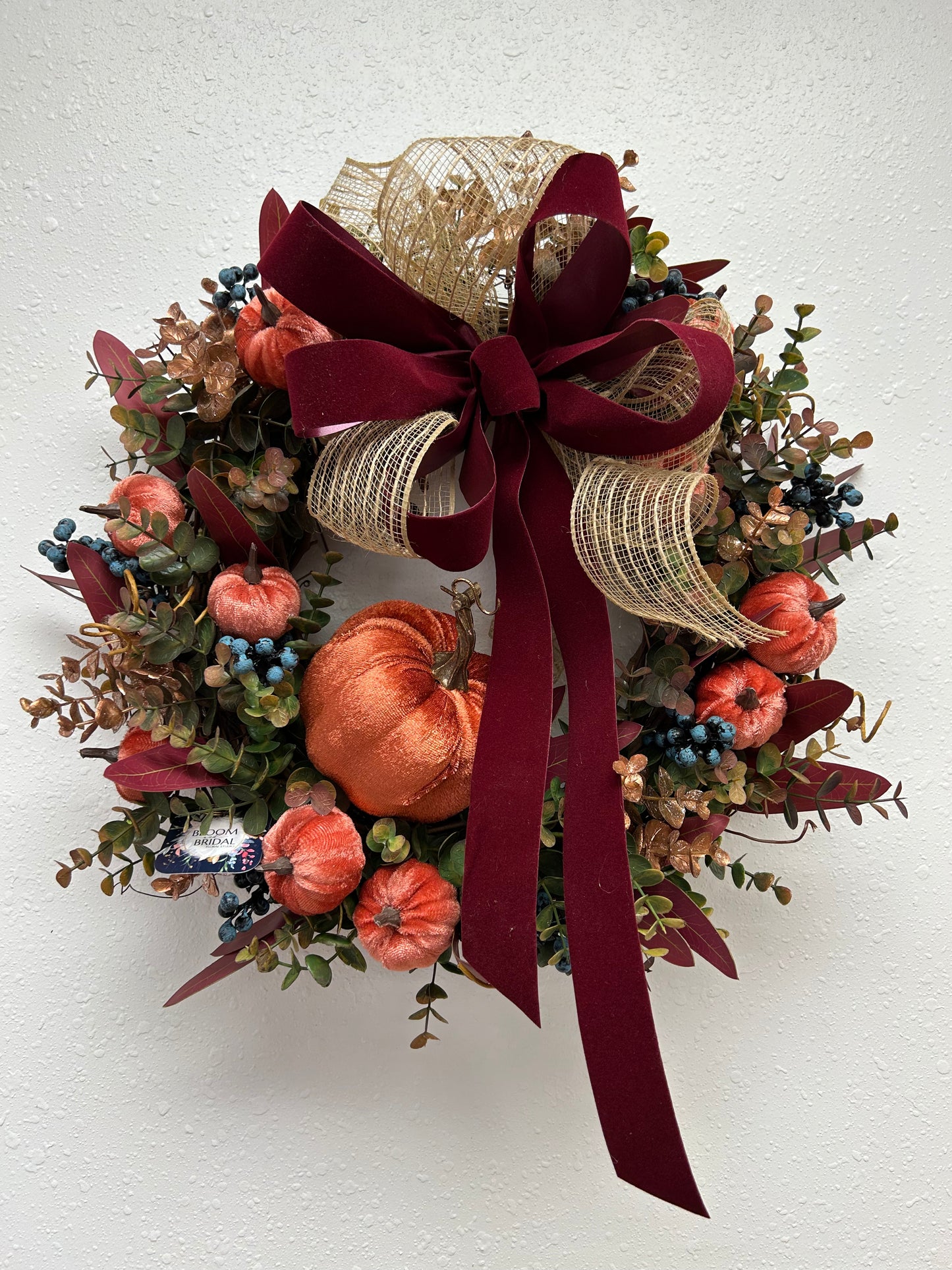 Burgundy Beauty Fall Pumpkin Wreath