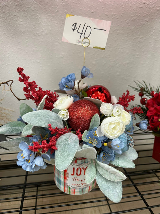 "Joy to the World" Coffee Mug Arrangement