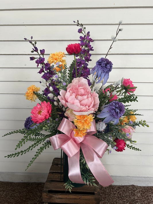 Mixed Garden Cemetery Vase
