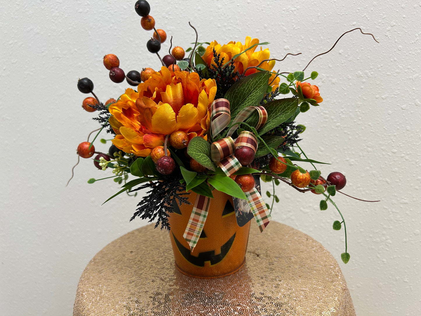 Jack-O-Lantern Peony Arrangement