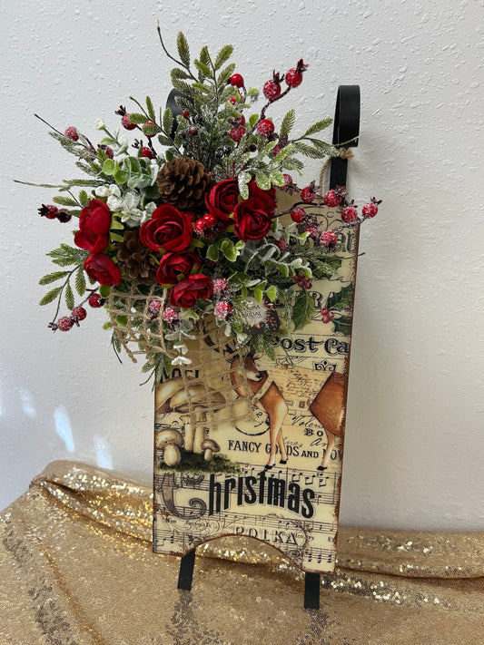 Vintage Christmas Sled Decor
