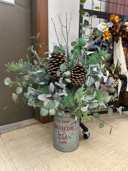 Frosty Farmhouse Porch Pot